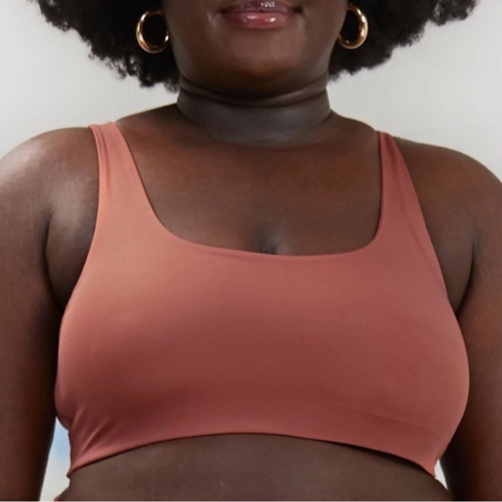 Girlfriend Collective Scoop Bralette in Copper